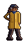 Captain Ama Hollis, a Black British woman in a yellow oilskin coat and cap